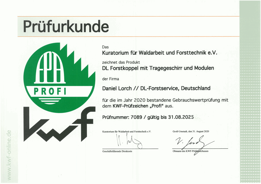 KWF Profi Urkunde 2020